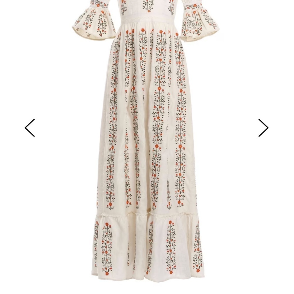 Very Rare AGUA BENDITA CEDRO MARGARITA IVORY MAXI DRESS Small - Picture 5 of 13